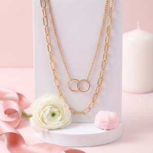 The Unity Two-Piece Chain Set | Interlocking Ring & Paperclip Necklace