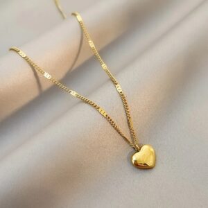 Minimal Heart Love Stamp Necklace