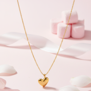 Modern Heart Pendant Necklace | 18K Gold Plated & Anti-Tarnish Daily Wear