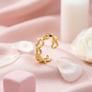 Gold Infinity Heart Band Ring | 18K Gold Plated Anti-Tarnish Adjustable Romantic Ring