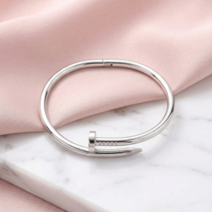 Silver Plated Nail Bangle | Stainless Steel Anti-Tarnish & Waterproof Statement Bracelet